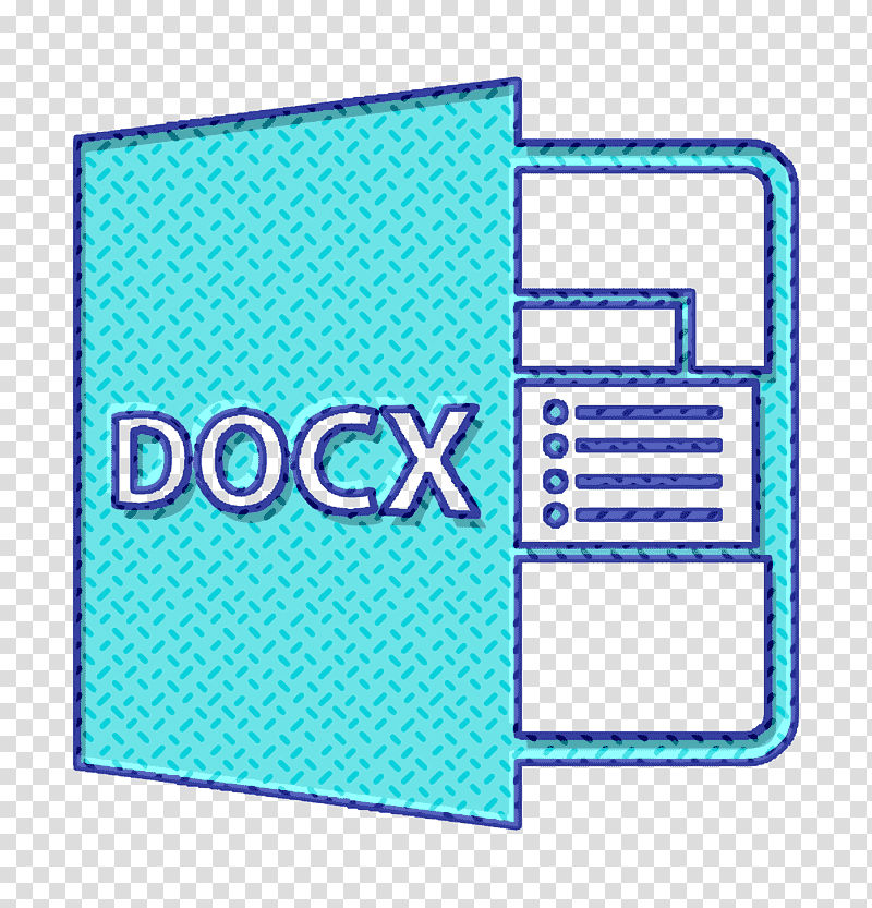 interface icon File Formats Styled icon DOCX file variant icon, Doc Icon, Electric Blue M, Aqua M, Line, Meter, Microsoft Azure transparent background PNG clipart