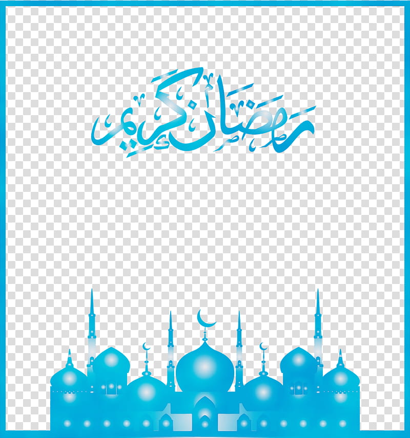 blue text turquoise aqua teal, Eid Al Fitr, Islamic, Muslims, Ramadan, Eid Al Adha, Watercolor, Paint transparent background PNG clipart