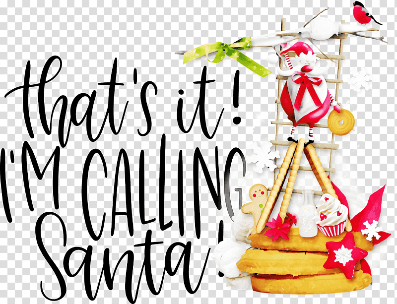 Calling Santa Santa Christmas, Christmas , Christmas Day, Christmas Ornament, Christmas Tree, Holiday Ornament, Gift transparent background PNG clipart