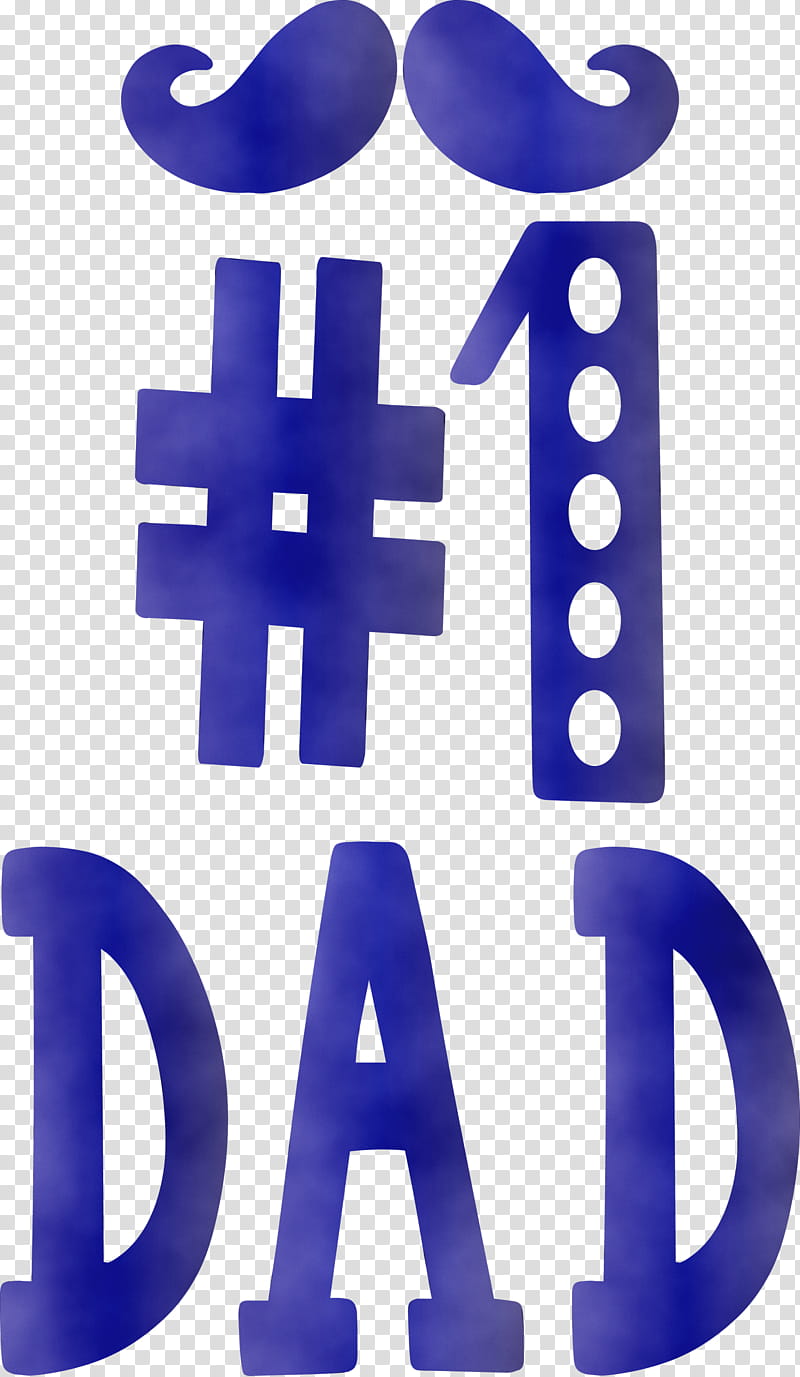 logo purple font cobalt blue number, No1 Dad, Happy Fathers Day, Watercolor, Paint, Wet Ink, Text, Microsoft Azure transparent background PNG clipart