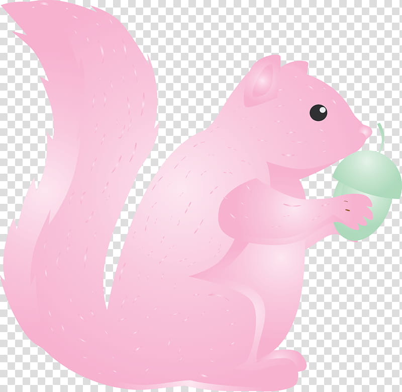 squirrel pink cartoon animal figure tail, Watercolor Squirrel transparent background PNG clipart