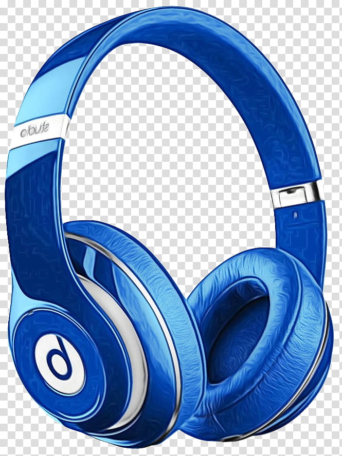 headphones blue audio equipment gadget technology, Watercolor, Paint, Wet Ink, Headset, Audio Accessory, Electric Blue, Multimedia transparent background PNG clipart