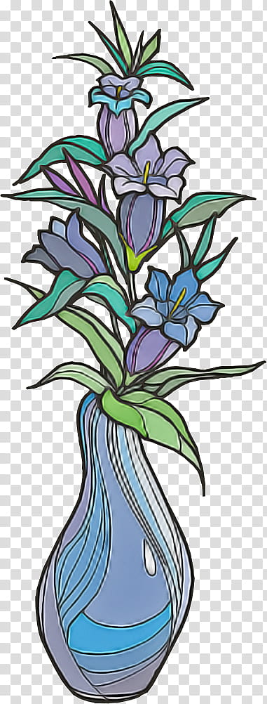 flower floral vase, Potted, Plant, Leaf, Cut Flowers, Houseplant, Gentiana, Plant Stem transparent background PNG clipart
