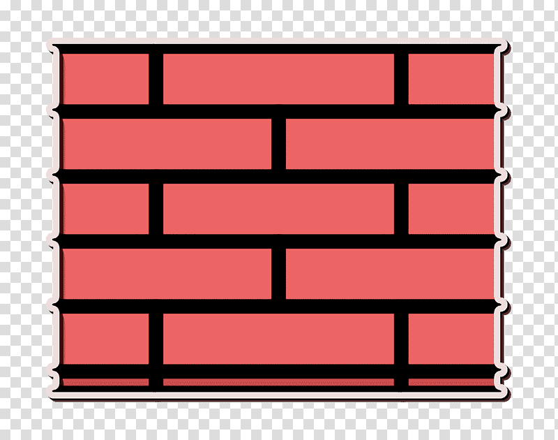 Brick wall icon Wall icon Builder icon, Line, Red, Meter, Shelf, Geometry, Mathematics transparent background PNG clipart