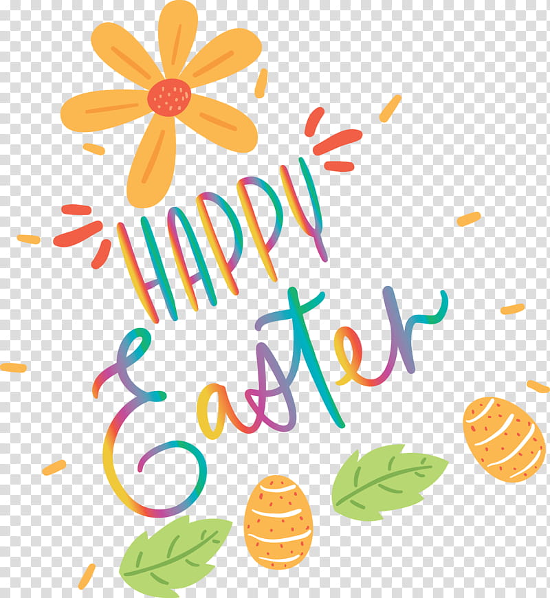 Easter Day Easter Sunday Happy Easter, Orange, Text, Yellow, Leaf transparent background PNG clipart