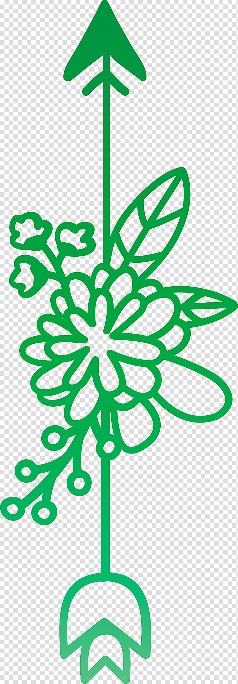 boho arrow flower arrow, Green, Leaf, Plant transparent background PNG clipart