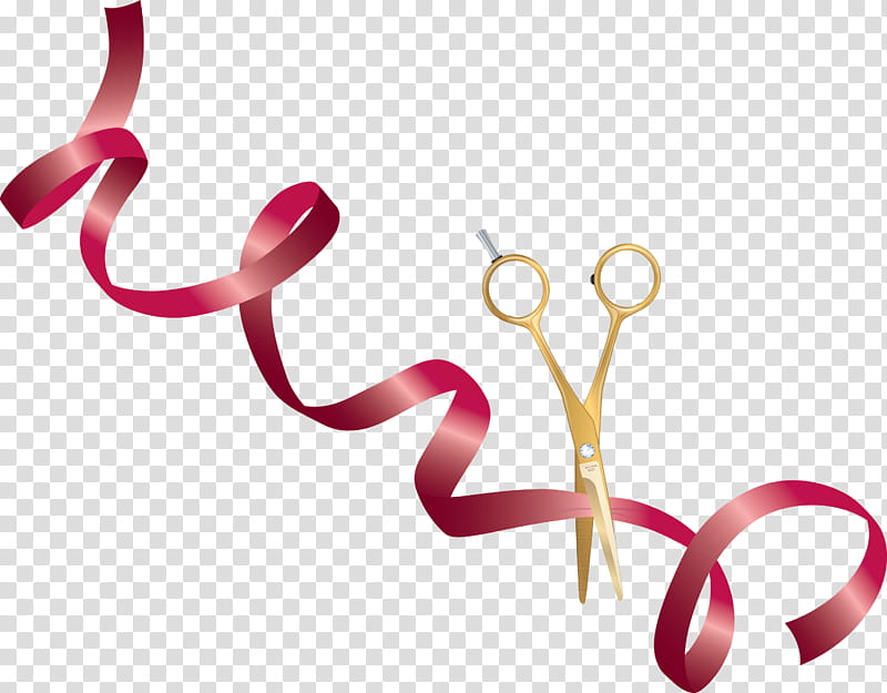 scissors ribbons grand opening, Pink M, Closeup, Line, Jewellery, Meter transparent background PNG clipart