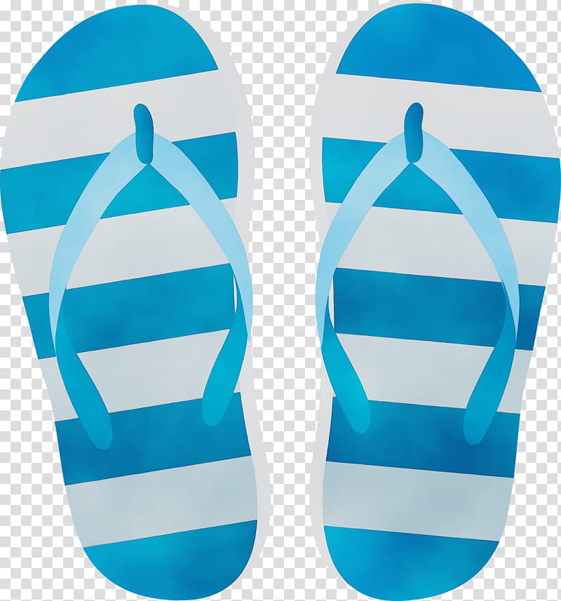 flip-flops footwear blue aqua turquoise, Watercolor, Paint, Wet Ink, Flipflops, Green, Slipper, Teal transparent background PNG clipart
