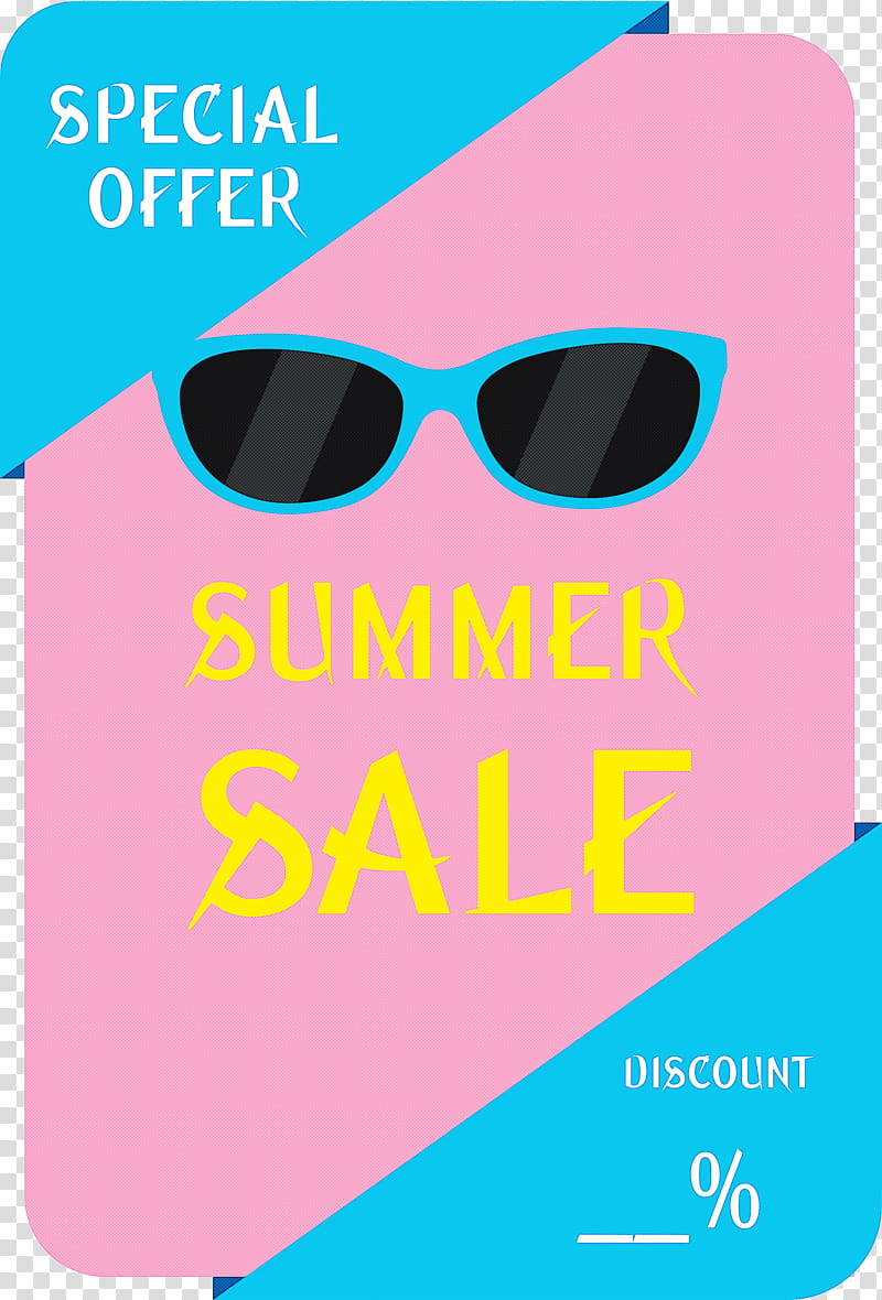 summer sale Summer savings, Glasses, Sunglasses, Logo, Text, Banner, Line transparent background PNG clipart