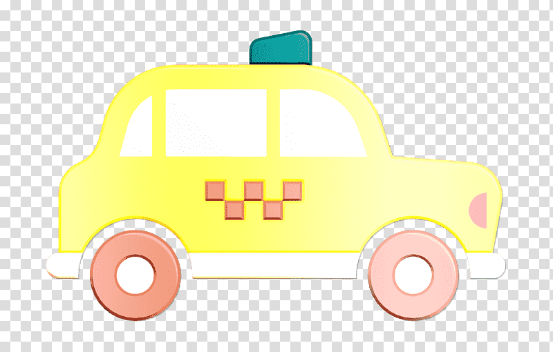 Taxi icon Transportation Icon Set icon, Car, Model Car, Cartoon, Yellow, Meter, Line transparent background PNG clipart