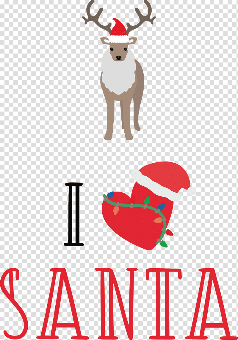 I Love Santa Santa Christmas, Christmas , Reindeer, Tela, Black, Highdefinition Video, Merry Christmas With Reindeer transparent background PNG clipart