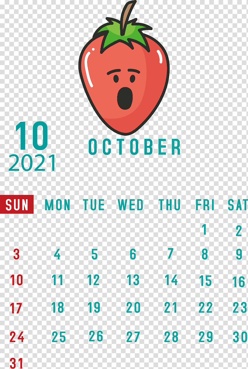 October 2021 Printable Calendar October 2021 Calendar, Logo, Line, Meter, Happiness, Calendar System, Android transparent background PNG clipart