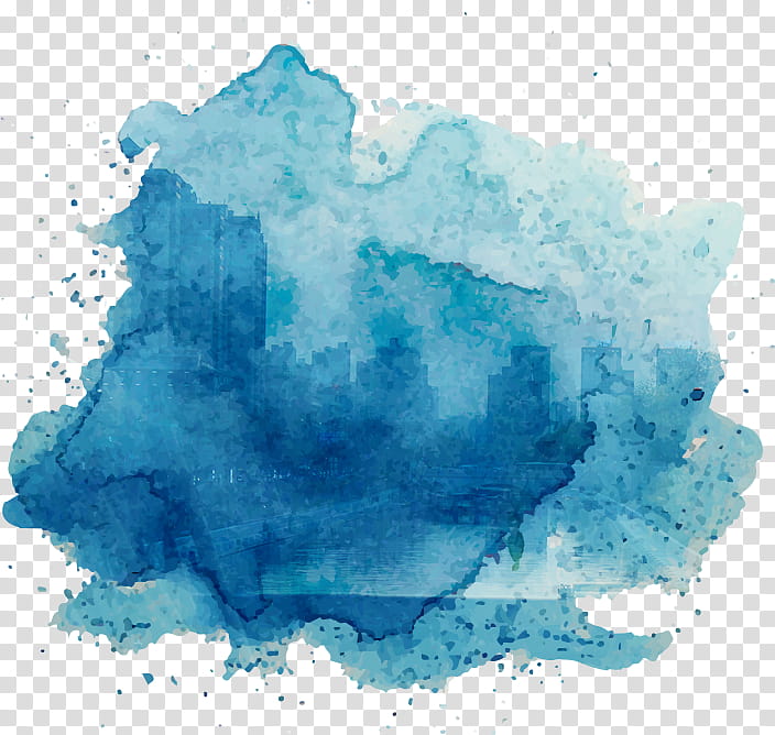 blue aqua turquoise watercolor paint cloud, Electric Blue, World transparent background PNG clipart