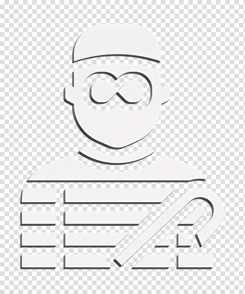 Wanted icon Jobs and Occupations icon Burglar icon, Head, Eyewear, Cartoon, Blackandwhite, Logo, Line Art, Symbol transparent background PNG clipart