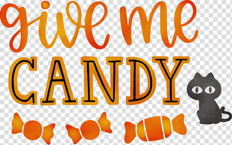 logo cartoon meter line m, Give Me Candy, Trick Or Treat, Halloween , Watercolor, Paint, Wet Ink transparent background PNG clipart