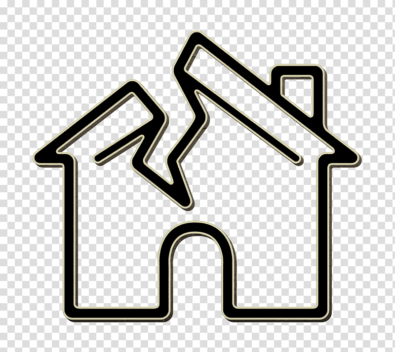 Roof icon buildings icon Broken House icon, Adverse Phenomena Icon, Cartoon, House Plan transparent background PNG clipart