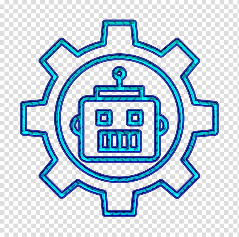 Robots icon Robot icon Metal icon, Emblem, Line, Symbol, Logo, Sticker transparent background PNG clipart