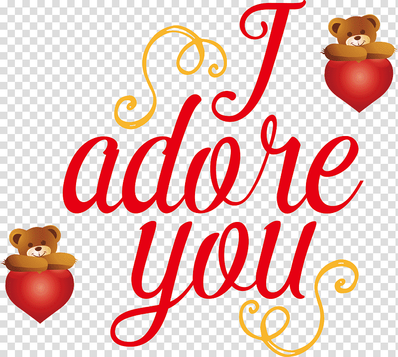 I adore you Valentines Day Valentines Day Quote, Christmas Ornament M, Meter, Fruit, Christmas Day transparent background PNG clipart