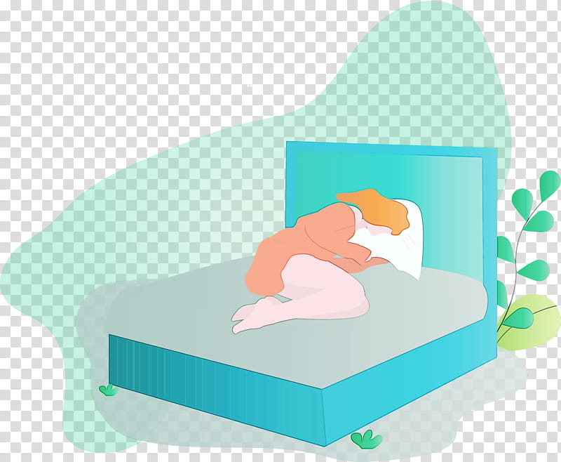furniture, World Sleep Day, Girl, Bed, Watercolor, Paint, Wet Ink transparent background PNG clipart