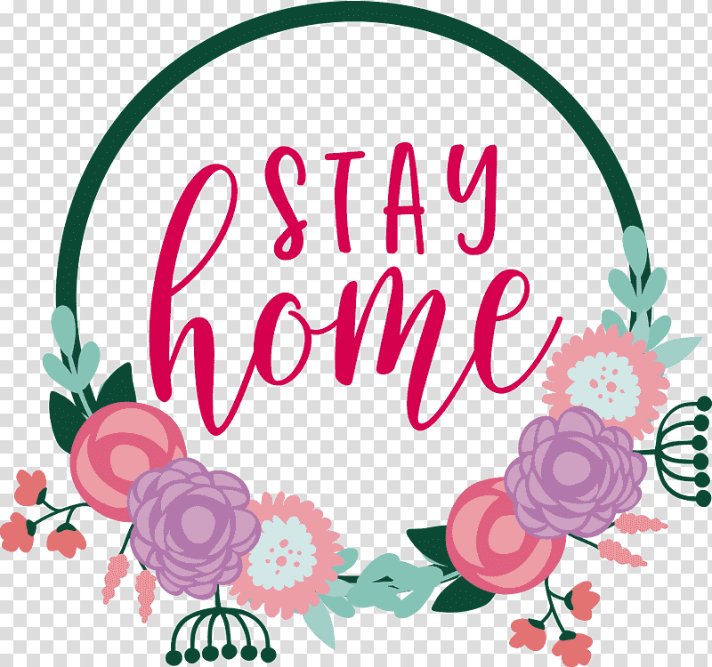 STAY HOME, Floral Design, Logo, Petal, Circle, Flower, Plants transparent background PNG clipart