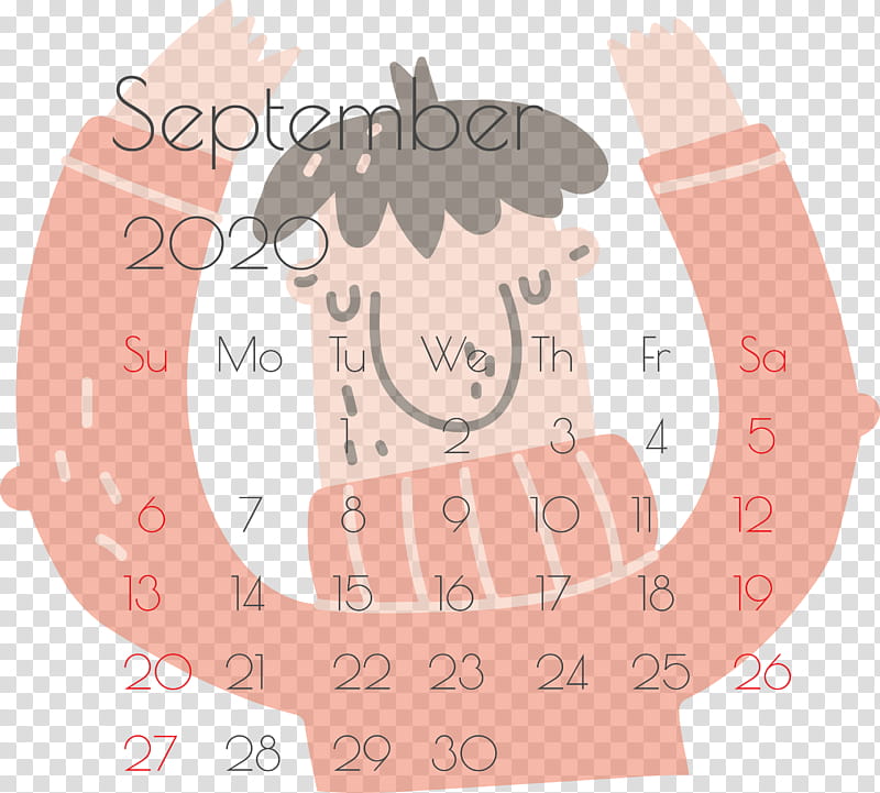 September 2020 Printable Calendar September 2020 Calendar Printable September 2020 Calendar, Circle, Skin, Pink M, Meter, Mathematics, Precalculus, Analytic Trigonometry And Conic Sections transparent background PNG clipart