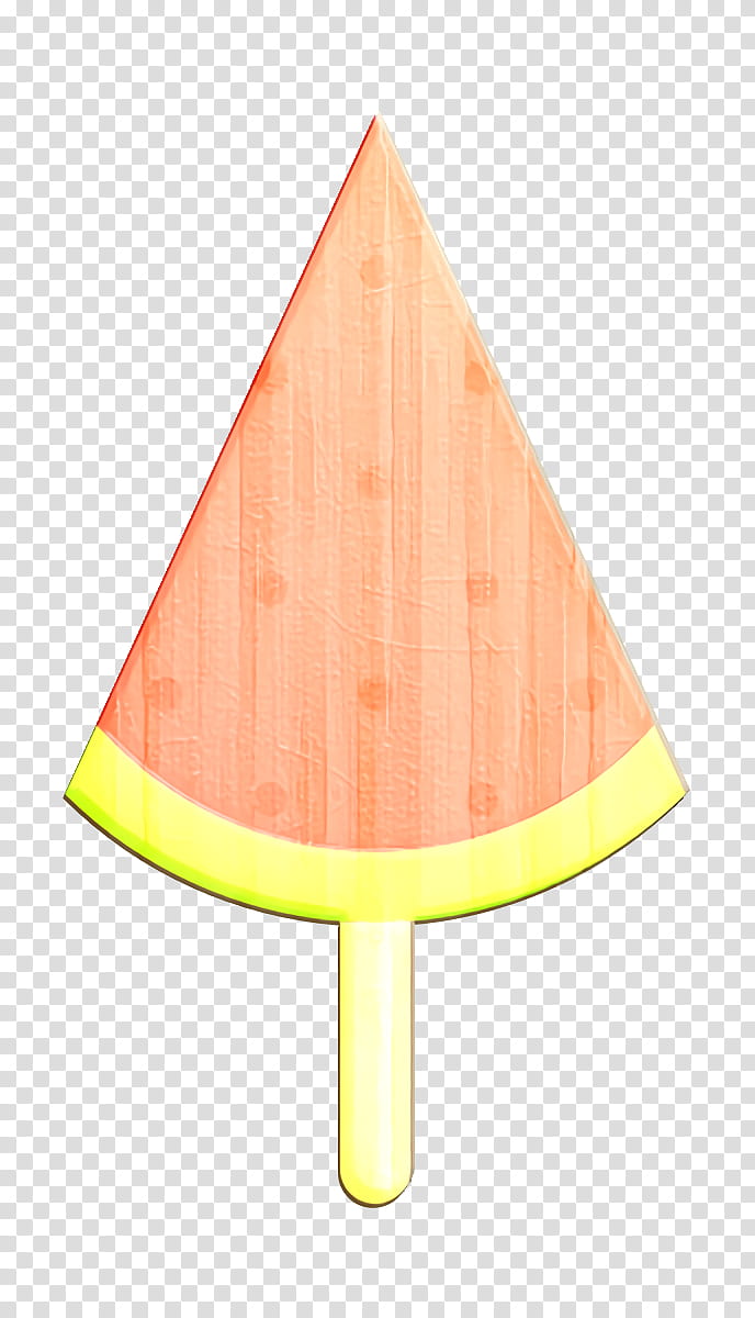 Watermelon icon Ice Cream icon, Cone, Triangle, Peach, Sign transparent background PNG clipart