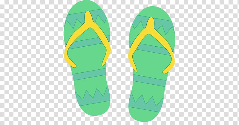 flip-flops shoe green font meter, Watercolor, Paint, Wet Ink, Flipflops transparent background PNG clipart