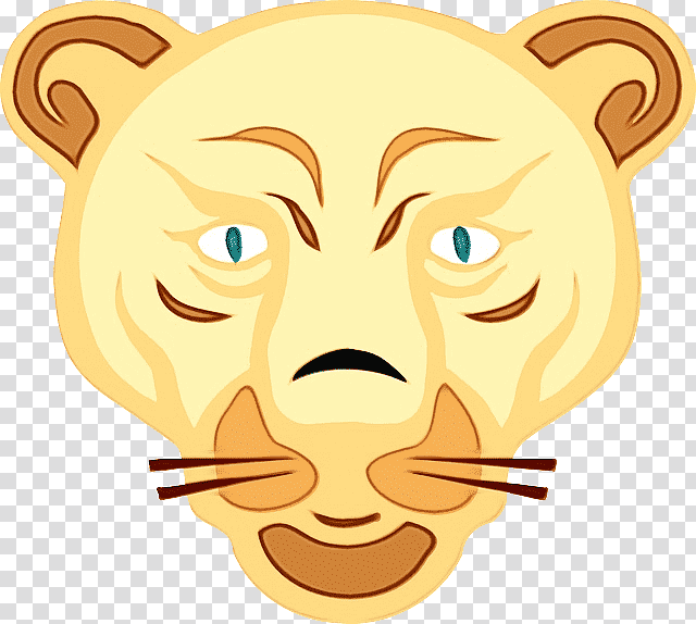 Lion Drawing Cartoon Roar Face, Watercolor, Paint, Wet Ink, Animation, Humour, Head transparent background PNG clipart