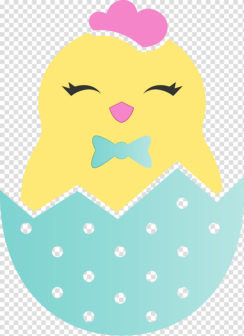 Polka dot, Chick In Eggshell, Easter Day, Adorable Chick, Watercolor, Paint, Wet Ink, Yellow transparent background PNG clipart