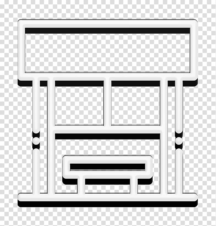 Bench icon Cityscape icon Bus stop icon, Furniture, Line, Area, Meter, Black And White
, Geometry, Mathematics transparent background PNG clipart