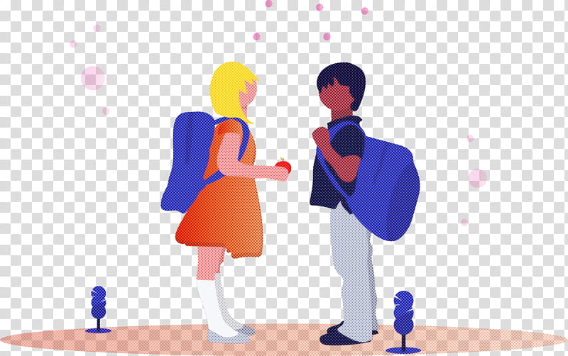 back to school student boy, Girl, People, Cartoon, Interaction, Conversation, Gesture, Animation transparent background PNG clipart