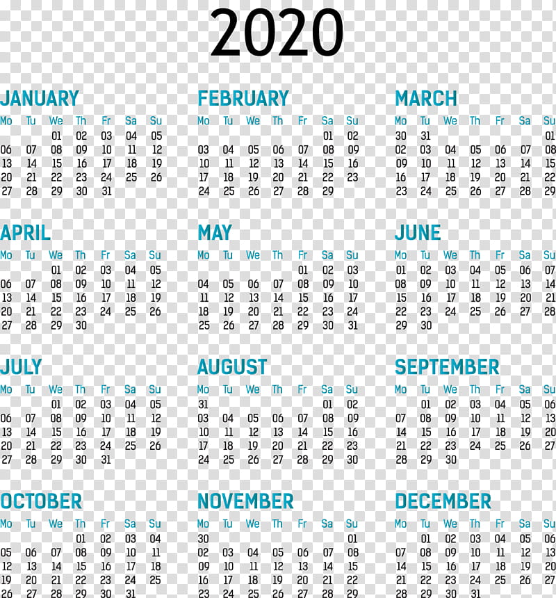 2020 yearly calendar Printable 2020 Yearly Calendar Template Full Year Calendar 2020, Rotterdam, Artist, Furniture Designer, 3D Computer Graphics, Calendar System, Interior Design Services, Netherlands transparent background PNG clipart