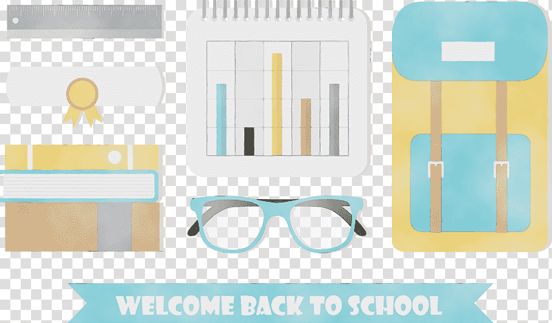 Glasses, Welcome Back To School, Watercolor, Paint, Wet Ink, Rectangle, Meter transparent background PNG clipart