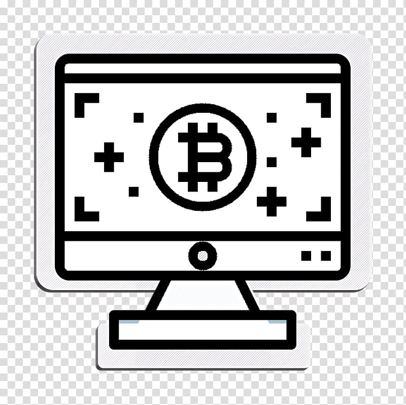 Bitcoin icon Cryptocurrency icon, Line, Technology, Computer Monitor Accessory, Line Art, Square transparent background PNG clipart