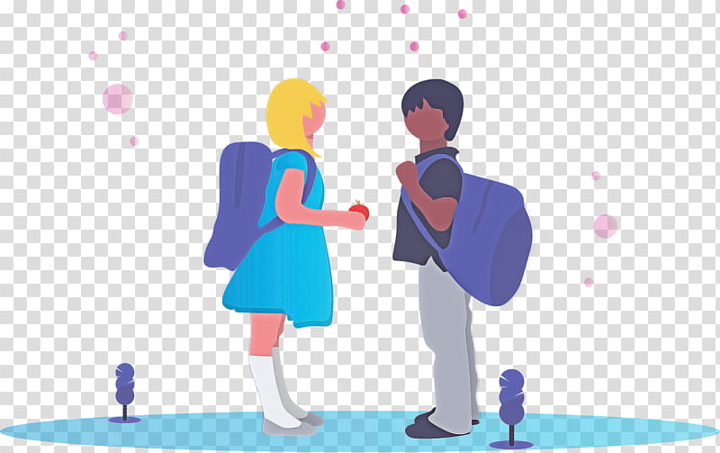 back to school student boy, Girl, Cartoon, Interaction, Conversation, Gesture, Animation, Sharing transparent background PNG clipart