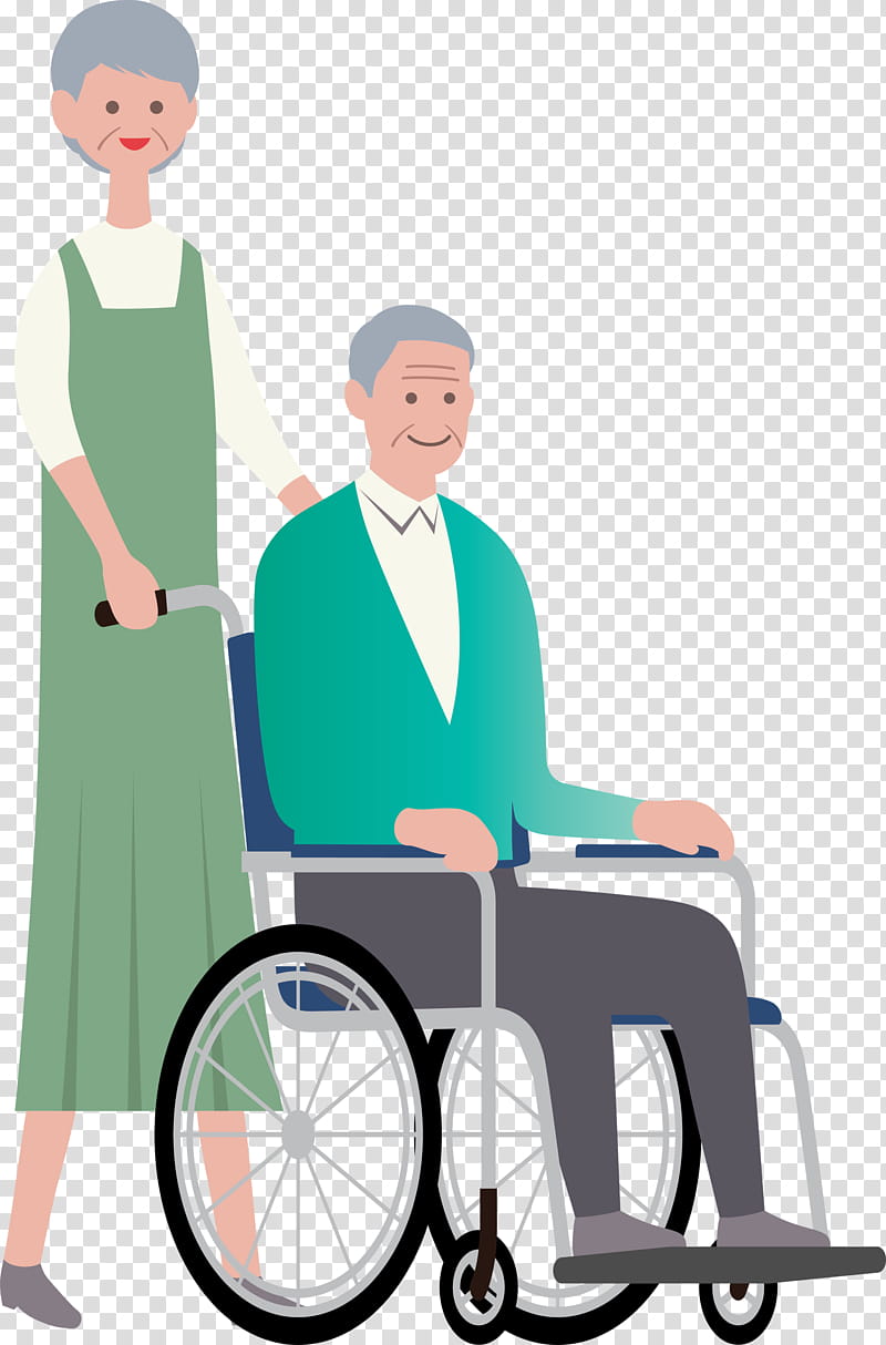 grandparents Old Age, Royaltyfree, Elderly People, Disability, Wheelchair transparent background PNG clipart