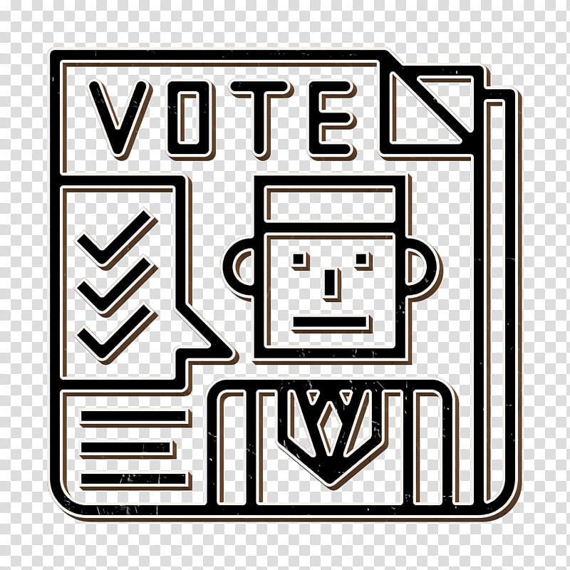 Newspaper icon Election icon Vote icon, Line, Rectangle, Line Art, Square, Coloring Book transparent background PNG clipart