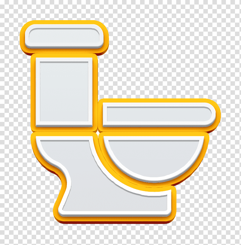 Toilet icon Real Estate icon Restroom icon, Logo, Symbol, Yellow, Meter, Line, Geometry transparent background PNG clipart