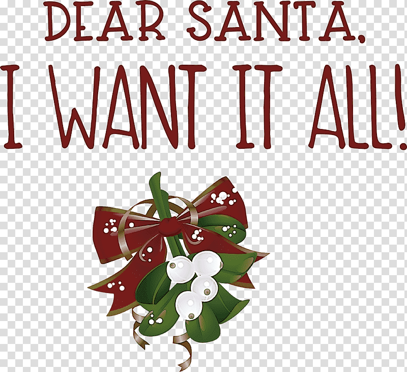 Dear Santa Santa Christmas, Christmas , Cut Flowers, Christmas Day, Christmas Tree, Christmas Ornament, Holly transparent background PNG clipart