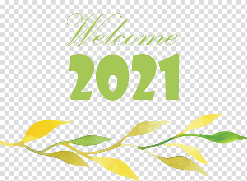 Happy New Year 2021 Welcome 2021 Hello 2021, Logo, Yellow, Leaf, Meter, Line, Science transparent background PNG clipart