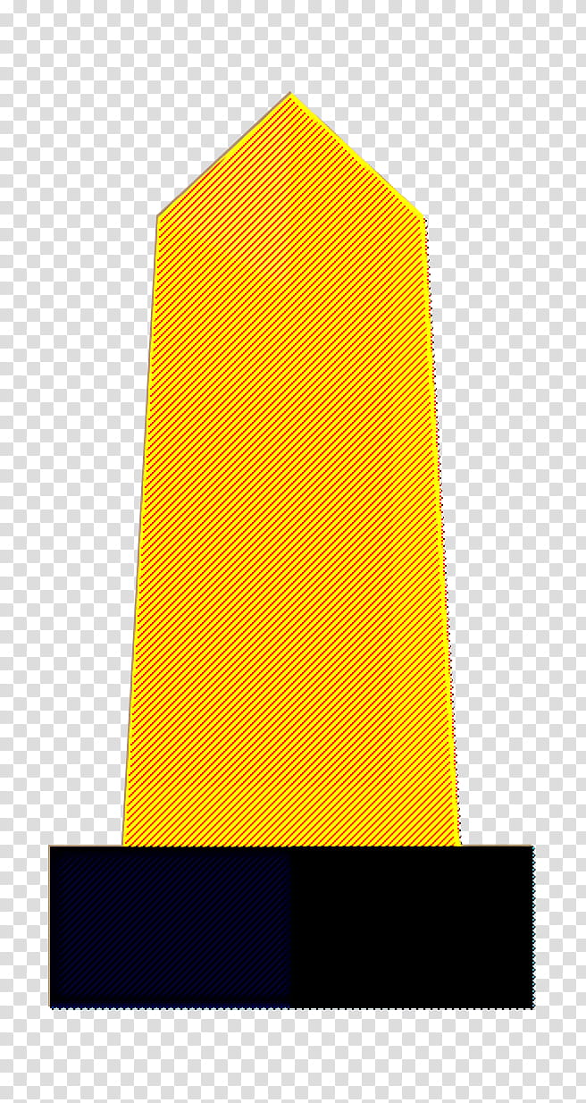 Egypt icon Obelisk icon, Triangle, Line, Yellow, Meter, Mathematics, Geometry transparent background PNG clipart