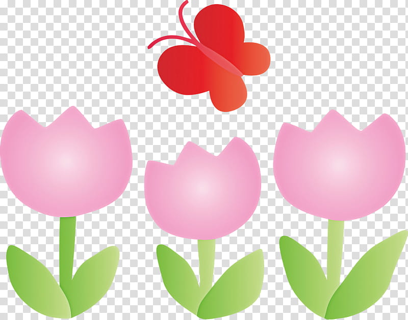 tulip butterfly, Pink, Petal, Flower, Plant, Magenta, Heart, Sticker transparent background PNG clipart