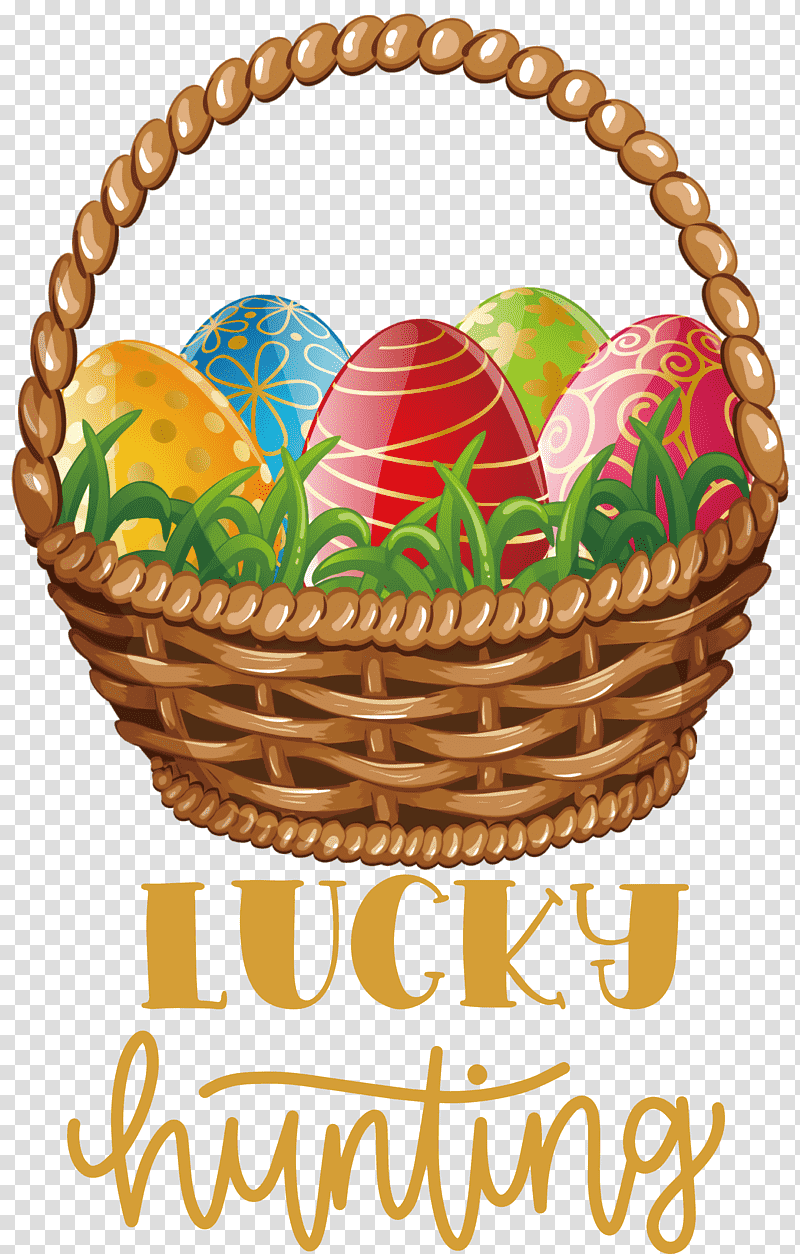 Lucky Hunting Happy Easter Easter Day, Easter Egg, Easter Bunny, Easter Basket, Egg In The Basket, Chinese Red Eggs, Cartoon transparent background PNG clipart