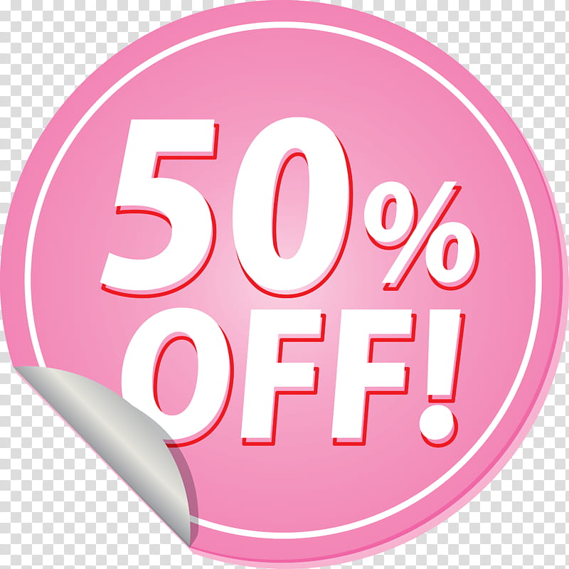 Sale 50% OFF discount sticker icon vector Red - Stock Illustration