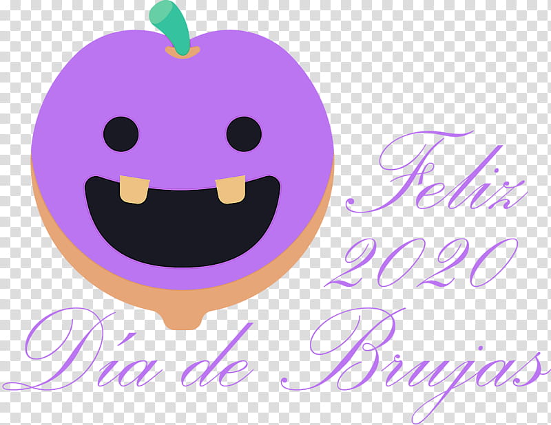 Feliz Día de Brujas Happy Halloween, Smiley, Meter, Purple transparent background PNG clipart