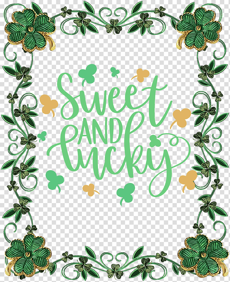 Saint Patrick's Day, Lucky, St Patricks Day, Watercolor, Paint, Wet Ink, Frame transparent background PNG clipart