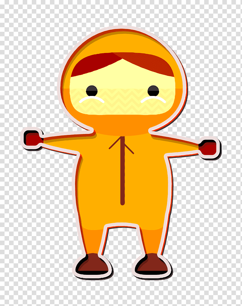 Child icon Boy icon Miniman icon, Cartoon, Yellow, Line, Meter, Beak, Happiness transparent background PNG clipart