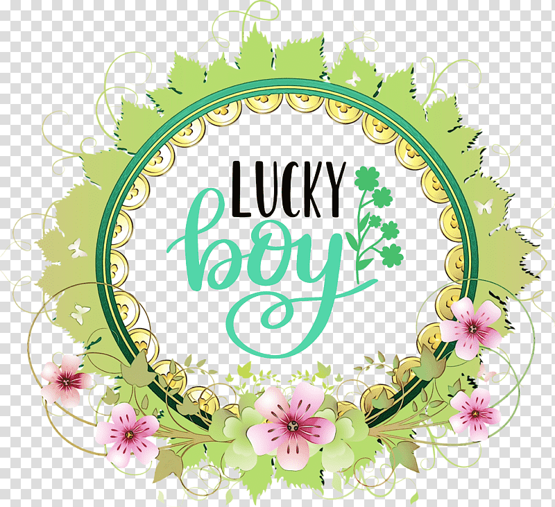 frame, Lucky Boy, Patricks Day, Saint Patrick, Watercolor, Paint, Wet Ink transparent background PNG clipart