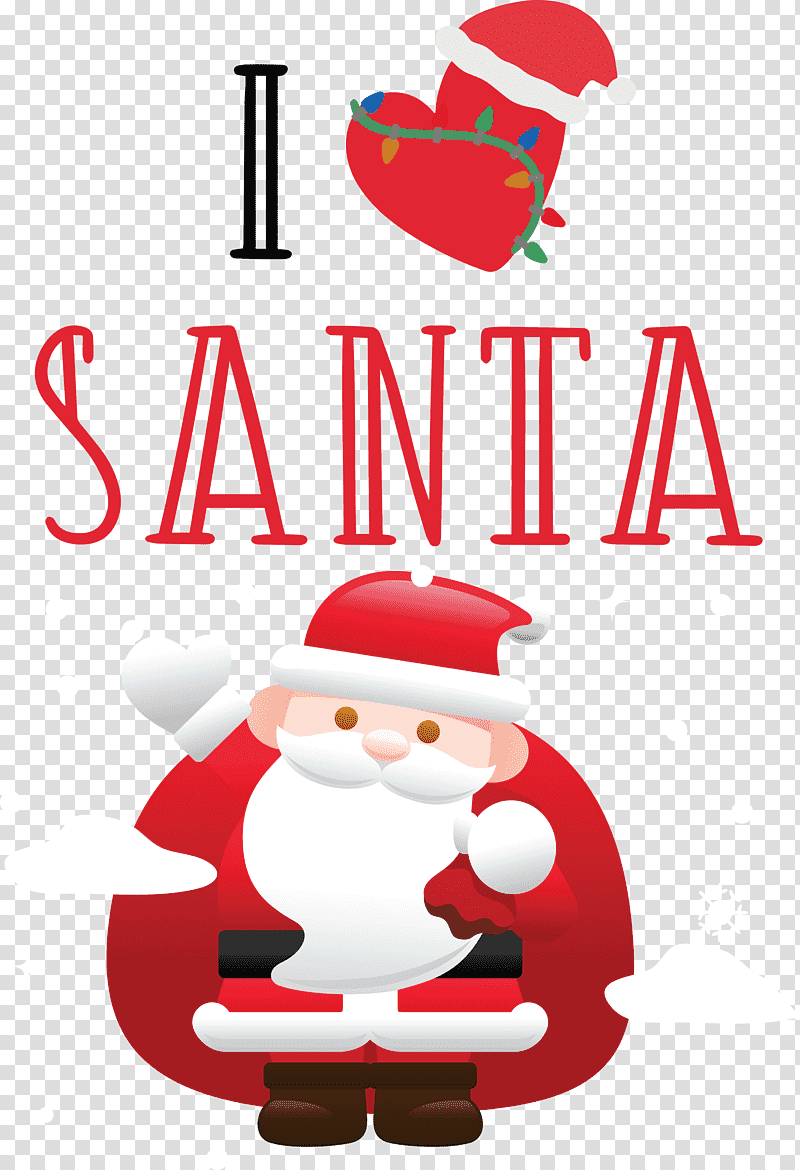 I Love Santa Santa Christmas, Christmas , Christmas Day, Highdefinition Video, Santa Claus, Cartoon M transparent background PNG clipart