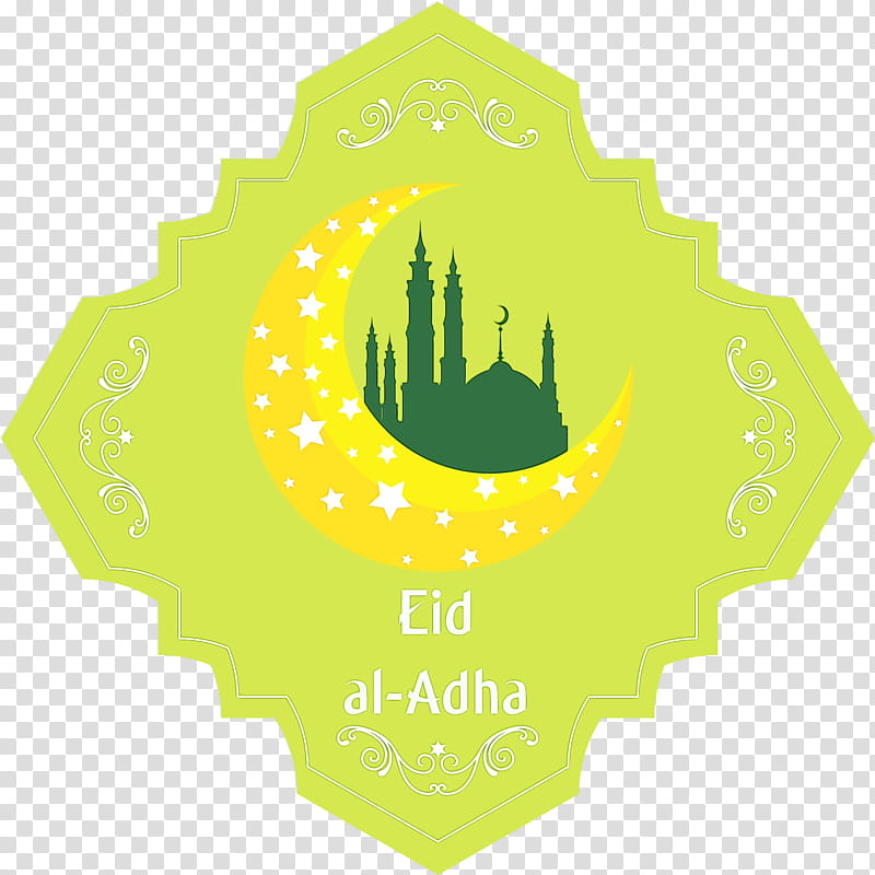 logo leaf font flower yellow, Eid Al Adha, Eid Qurban, Sacrifice Feast, Watercolor, Paint, Wet Ink, Mtree transparent background PNG clipart